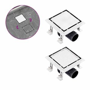 vidaXL Ralo chuveiro tampa plana/inser&ccedil;&atilde;o ladrilho 15x15 cm a&ccedil;o inox.