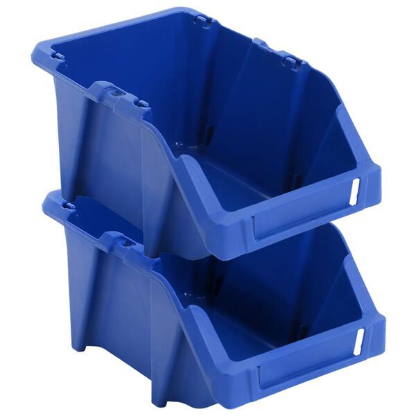 vidaXL Caixas de arruma&ccedil;&atilde;o empilh&aacute;veis 250 pcs 103x165x76 mm azul