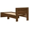 vidaXL Cama sem colch&atilde;o com cabeceira 75x190 cm carvalho castanho