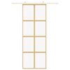 vidaXL Porta deslizante 76x205 cm vidro ESG/alumínio dourado
