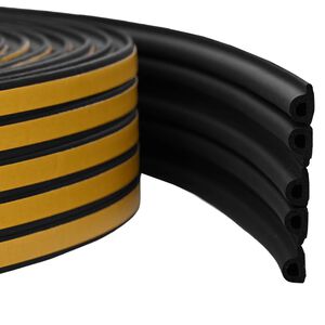 vidaXL Selante de Janela Autocolante Preto 9 x 6 mm 12 m