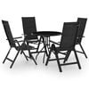 vidaXL 5 pcs conjunto de bistr&ocirc; preto e antracite