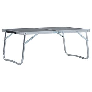 vidaXL Mesa de campismo dobr&aacute;vel 60x40 cm alum&iacute;nio cinzento