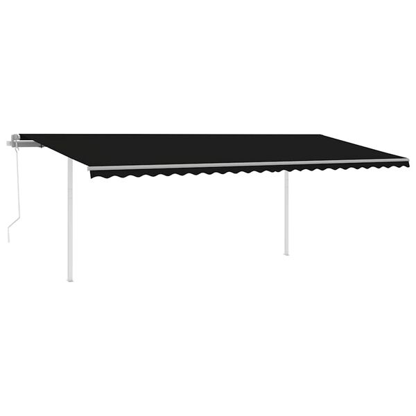 vidaXL Toldo retr&aacute;til autom&aacute;tico com postes 6x3 m antracite