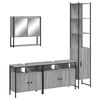 vidaXL 4 pcs Conjunto m&oacute;veis casa de banho madeira proc. cinza sonoma