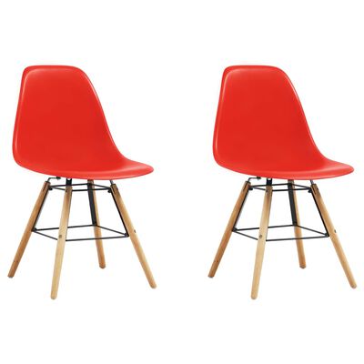 vidaXL Cadeiras de jantar 2 pcs plástico vermelho