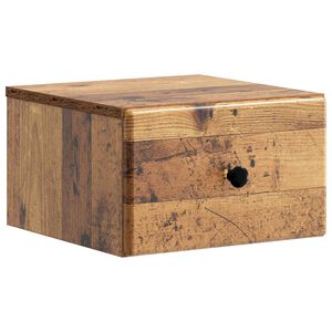 vidaXL Gabinete de Canto Montado na Parede com gaveta Madeira antiga