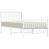 vidaXL Estrutura de cama com cabeceira e pés 90x200 cm metal branco
