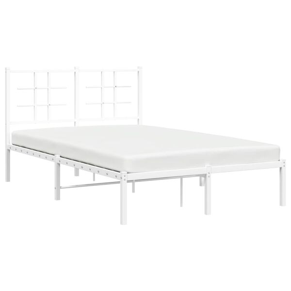vidaXL Estrutura de cama com cabeceira 120x200 cm metal branco