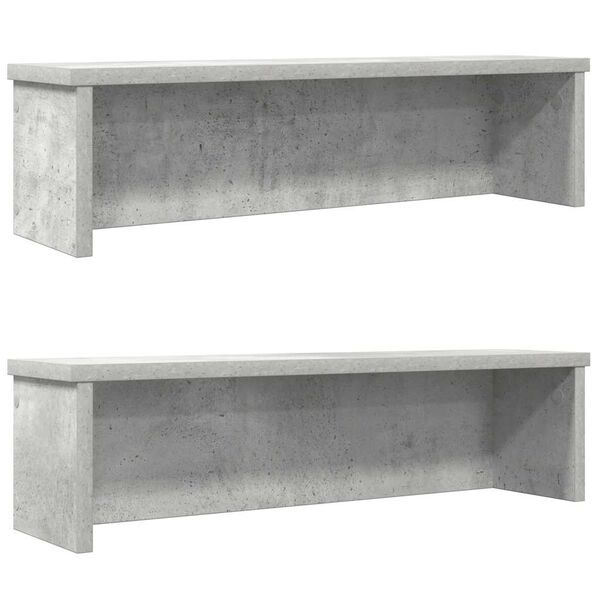 vidaXL Racks de cozinha empilh&aacute;vel 2 pcs concreto cinza 60x15x16 cm