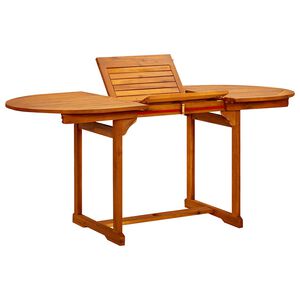 vidaXL Mesa de jantar p/ jardim (120-170)x80x75 cm ac&aacute;cia maci&ccedil;a