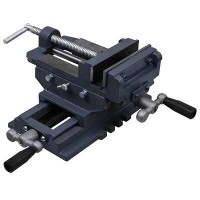 vidaXL Torno-prensa manual com corrediça transversal 127 mm