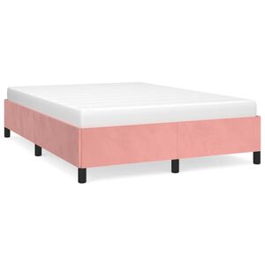 vidaXL Estrutura de cama 140x190 cm veludo rosa