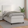 vidaXL Cama com molas/colch&atilde;o 90x190 cm couro artificial branco