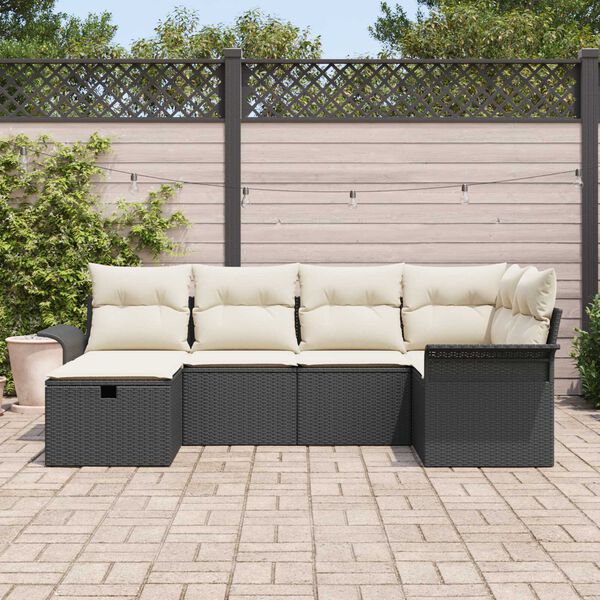 vidaXL Conjunto de Sof&aacute; de Jardim com almofada 6 pcs Rattan Sint&eacute;tico
