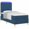 vidaXL Cama Box Spring LED com colch&atilde;o Azul 100 x 200 cm tecido