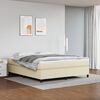 vidaXL Estrutura de cama com molas 160x200 cm couro artificial cor cr&egrave;me