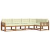 vidaXL Conjunto de Sof&aacute;s para Exterior 5 pcs Natural e Creme
