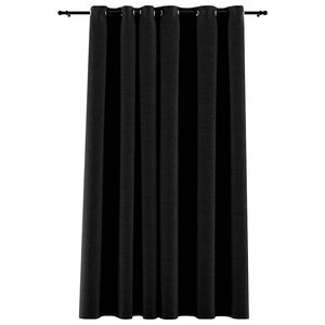 vidaXL Cortina opaca aspeto de linho com ilh&oacute;s 290x245 cm antracite