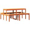 vidaXL Mesa de piquenique 160x134x75 cm pinho maci&ccedil;o castanho-mel