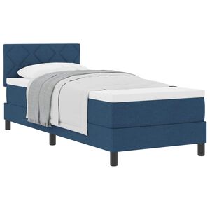 vidaXL Cama Box com cabeceira Manual Azul 80 x 200 cm tecido