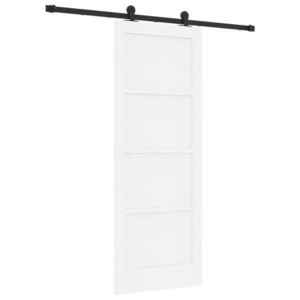 vidaXL Porta Deslizante Branco e Preto 78 x 202 cm