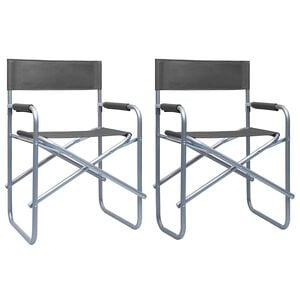 vidaXL Cadeiras de realizador 2 pcs a&ccedil;o cinzento