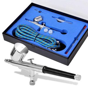 vidaXL Conjunto de aerografia com bocais 0,2 / 0,3 / 0,5 mm