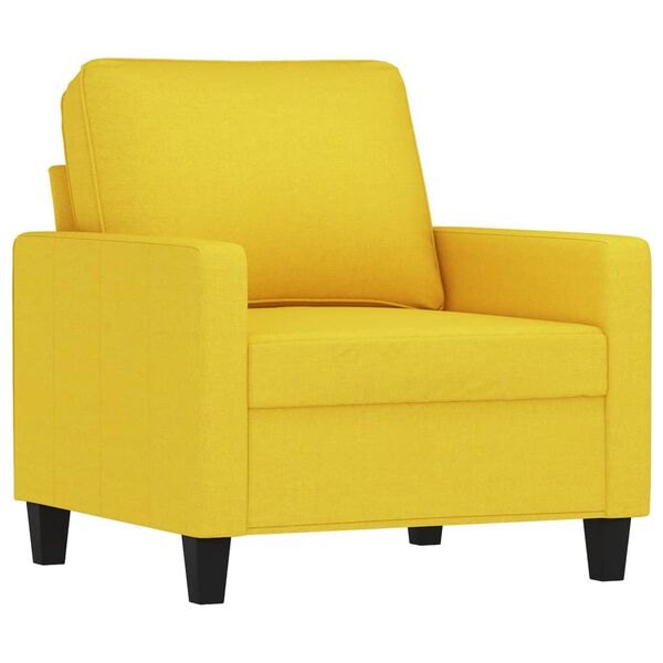 vidaXL Poltrona 60 cm tecido amarelo-claro