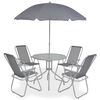 vidaXL 6pcs conjunto de jantar para jardim textilene cinzento