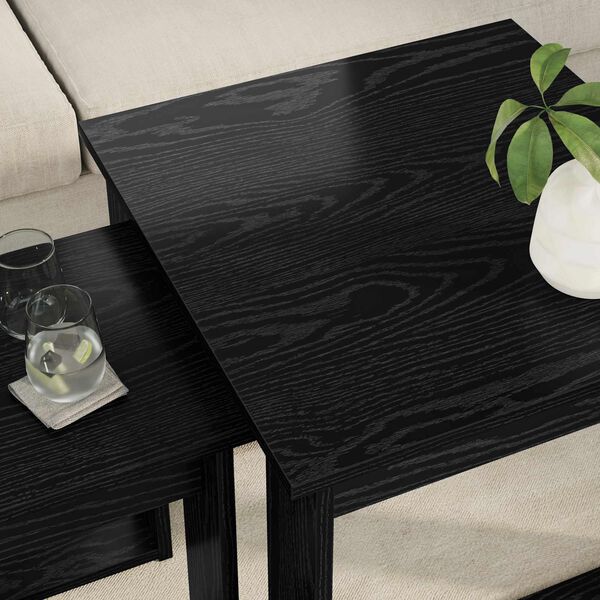 vidaXL Conjunto de Mesas de Caf&eacute; 2 pcs Carvalho Preto