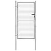 vidaXL Port&atilde;o de jardim em a&ccedil;o galvanizado 105x150 cm prata
