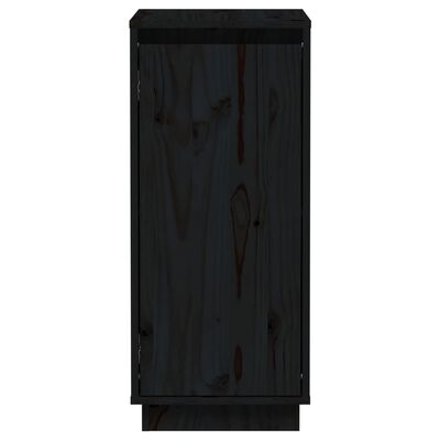 vidaXL Aparador 31,5x34x75 cm madeira de pinho maciça preto