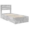 vidaXL Estrutura da Cama com gaveta Cinza Concreto e Prata 70 x 190 cm
