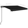 vidaXL Toldo retr&aacute;til manual com postes 3x2,5 m antracite