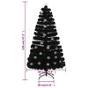 vidaXL &Aacute;rvore de Natal com flocos de neve LED 120 cm fibra &oacute;tica preto