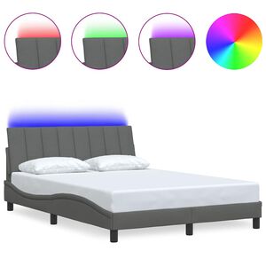 vidaXL Estrutura de cama sem colch&atilde;o Hanko 120x200 cm tecido cinzento-escuro