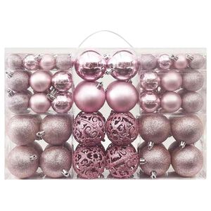 vidaXL Conjunto de bolas de natal 100 pcs rosa