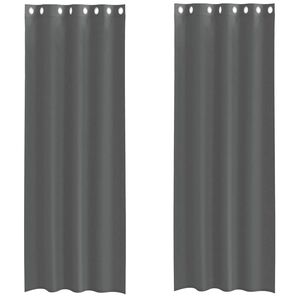 vidaXL Cortinas de voile com ilh&oacute;s 2 pcs cinzento-escuro 140x300 cm