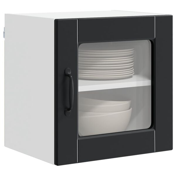 vidaXL Arm&aacute;rio de Cozinha com prateleira 2 pcs Preto 40 x 31 x 40 cm