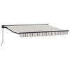 vidaXL Toldo Retr&aacute;til Manual Cinza Claro e Branco 3,5 x 2 m