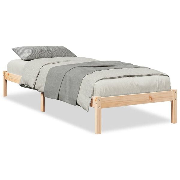 vidaXL Cama extra longa sem colch&atilde;o 90x220 cm madeira de pinho maci&ccedil;a