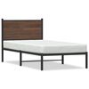 vidaXL Estrutura de cama sem colch&atilde;o 75x190 cm metal carvalho castanho