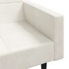 vidaXL Sofá-cama 2 lugares com duas almofadas veludo cor creme
