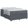 vidaXL Estrutura da Cama com colch&atilde;o Cinza Escuro 140 x 200 cm tecido