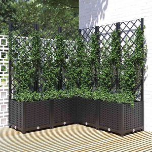 vidaXL Vaso/floreira jardim c/ treli&ccedil;a 120x120x136 cm PP preto