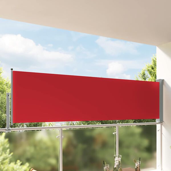 vidaXL Toldo lateral retr&aacute;til para p&aacute;tio 100x300 cm vermelho