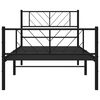 vidaXL Estrutura de cama com cabeceira e pés 90x190 cm metal preto
