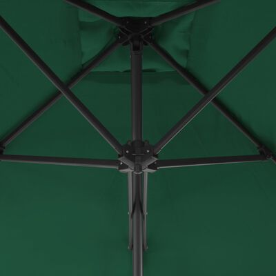 vidaXL Guarda-sol de exterior com poste de aço 300 cm verde