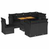 vidaXL 9 pcs conjunto de sof&aacute;s p/ jardim c/ almofad&otilde;es vime PE preto